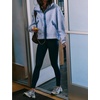 Women’s Fleece Cropped Jacket Funnel Neck Zip Up Fuzzy Teddy Coat(Blue)