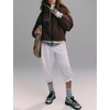Women’s Fleece Cropped Jacket Funnel Neck Zip Up Fuzzy Teddy Coat(Brown)