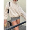 Women’s Mesh Track Jacket Oversized Zip Up Lightweight Coat(Beige)