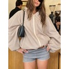 Women’s Mesh Track Jacket Oversized Zip Up Lightweight Coat(Beige)