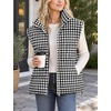 Women’s Oversized Puffer Vest Gingham Sleeveless Paded Gilet Jackets(Black)