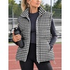 Women’s Oversized Puffer Vest Gingham Sleeveless Paded Gilet Jackets(Black)