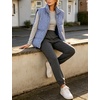 Women’s Oversized Puffer Vest Gingham Sleeveless Paded Gilet Jackets(Navy)