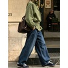 Women’s Polka Dot Casual Funnel Neck Lightweight Jackets(Armygreen)