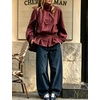 Women’s Polka Dot Casual Funnel Neck Lightweight Jackets(Red)