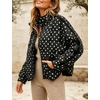 Women’s Polka Dot Puffer Jacket Quilted Zip Up Winter Coat Pockets(Black)