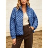 Women’s Polka Dot Puffer Jacket Quilted Zip Up Winter Coat Pockets(Kleinblue)