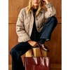 Women’s Puffer Jacket Quilted Lightweight Plaid Lining Padded Coat(Khaki)
