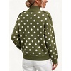 Yeokou Women Polka Dot Mock Neck Knit Cardigan Button Front Sweater Jacket(Armygreen)