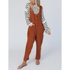 Yeokou Women Striped Off Shoulder Sweater Oversized Pullover(Black)