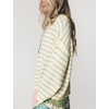 Yeokou Women Striped Off Shoulder Sweater Oversized Pullover(Yellow)