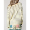 Yeokou Women Striped Off Shoulder Sweater Oversized Pullover(Yellow)