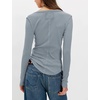 Yeokou Women’s Ribbed Henley Shirt Slim Fit Long Sleeve Casual Top(Bluegray)