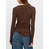 Yeokou Women’s Ribbed Henley Shirt Slim Fit Long Sleeve Casual Top(Coffee)