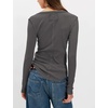 Yeokou Women’s Ribbed Henley Shirt Slim Fit Long Sleeve Casual Top(Darkgray)