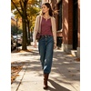 Yeokou Women’s Ribbed Henley Shirt Slim Fit Long Sleeve Casual Top(Darkred)