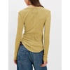 Yeokou Women’s Ribbed Henley Shirt Slim Fit Long Sleeve Casual Top(Yellow)