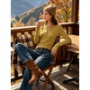 Yeokou Women’s Ribbed Henley Shirt Slim Fit Long Sleeve Casual Top(Yellow)