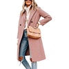 Women Oversize Long Trench Coat Plaid Lining Lapel Button Down Jacket(Redplaid)