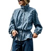 Women’s Polka Dot Casual Funnel Neck Lightweight Jackets(Bluegray)
